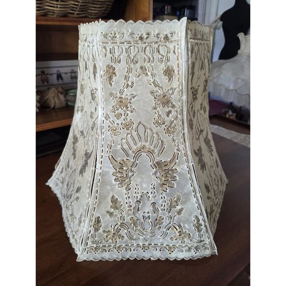 Vintage Rawhide Lampshade Hand-Sewn Panels Western Rustic Spanish Revival - Picture 2 of 10